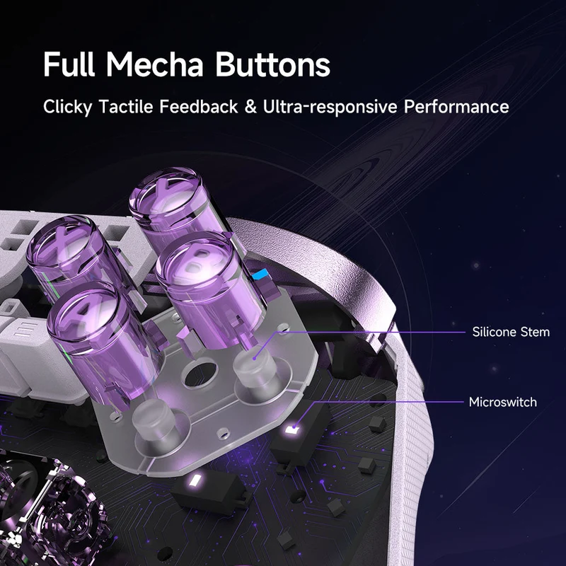 EasySMX D10 Multi-Platform Gaming Controller with TMR Sticks, Trigger Lock & Charging Dock (Farout Purple, Space Black, Wirtanen Green)