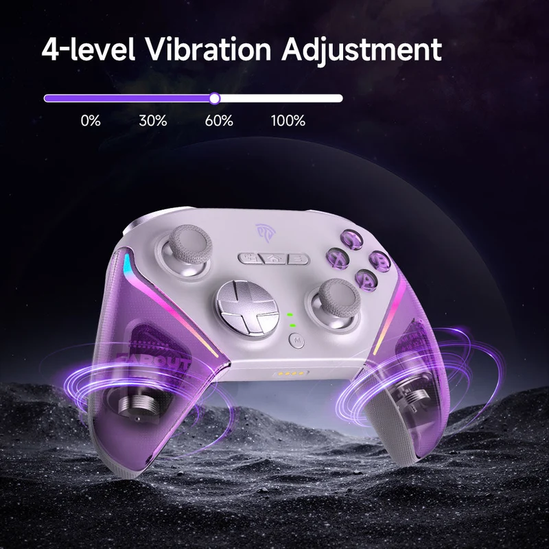 EasySMX D10 Multi-Platform Gaming Controller with TMR Sticks, Trigger Lock & Charging Dock (Farout Purple, Space Black, Wirtanen Green)
