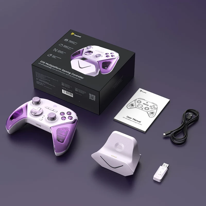 EasySMX D10 Multi-Platform Gaming Controller with TMR Sticks, Trigger Lock & Charging Dock (Farout Purple, Space Black, Wirtanen Green)