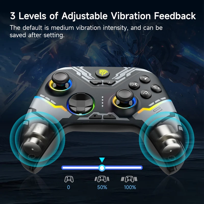 EasySMX X15 RGB Wireless Controller with Hall Trigger & Hall Joystick for PC/N-Switch/Android/iOS (Black, Wukong) (VG-C516, VG-C522)
