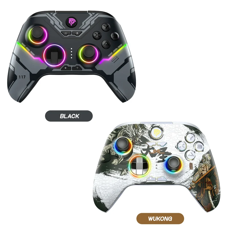 EasySMX X15 RGB Wireless Controller with Hall Trigger & Hall Joystick for PC/N-Switch/Android/iOS (Black, Wukong) (VG-C516, VG-C522)