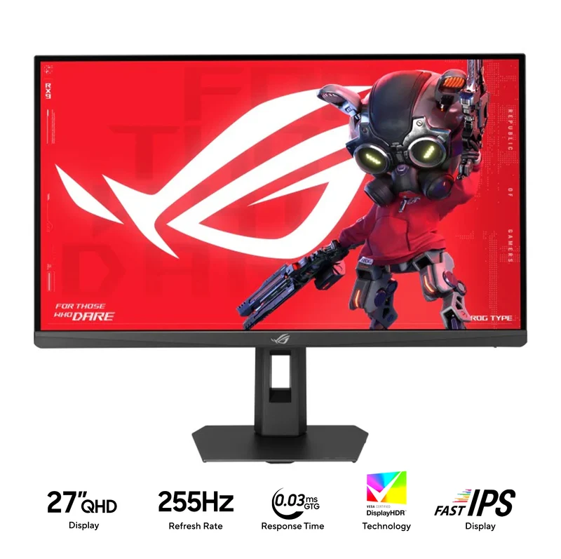 Asus ROG Strix XG27ACMES 27" QHD (2560x1440) 255Hz OC 0.3ms Fast IPS Gaming Monitor with Tilt, Height, Pivot & Swivel Adjustment