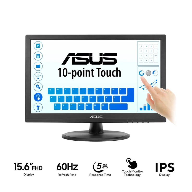 Asus VT169HE 15.6" FHD (1920x1080) 60Hz 5ms(GTG) IPS Touch Monitor with Tilt Adjustment