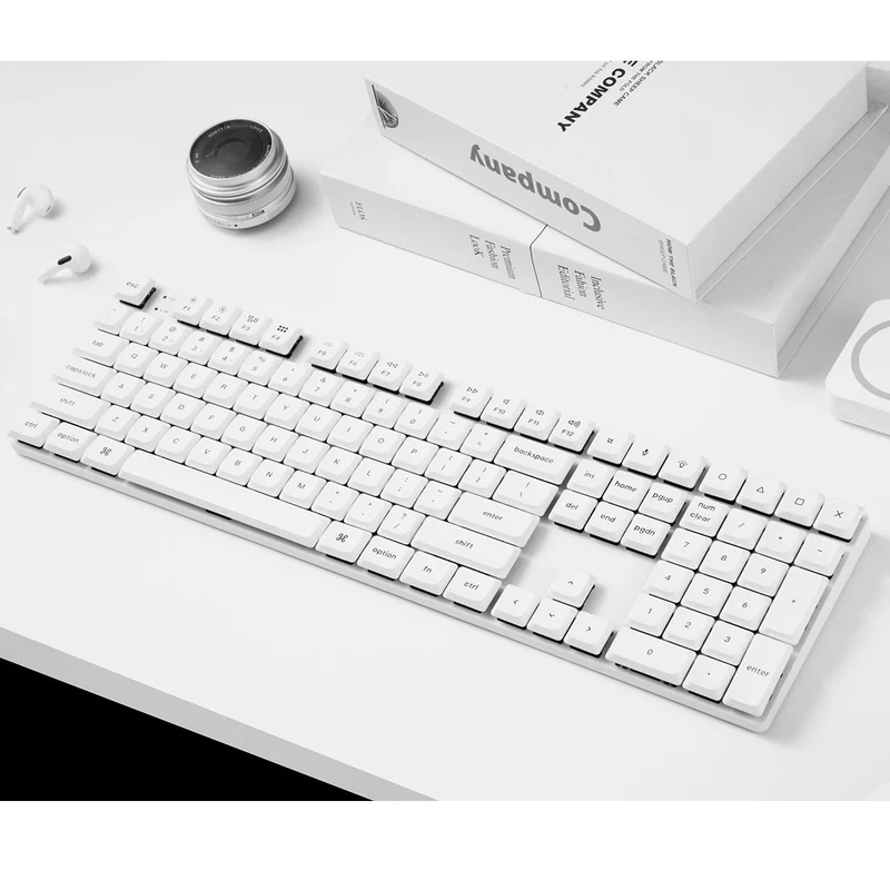 Keychron K5 Max QMK/VIA RGB Hot-Swappable Full Size Wireless Custom Mechanical Keyboard - White (Low Profile Gateron Mechanical Brown Switch) (K5M-Q3Z)