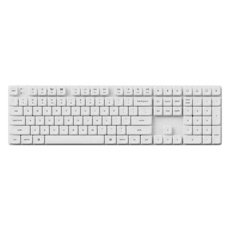 Keychron K5 Max QMK/VIA RGB Hot-Swappable Full Size Wireless Custom Mechanical Keyboard - White (Low Profile Gateron Mechanical Brown Switch) (K5M-Q3Z)