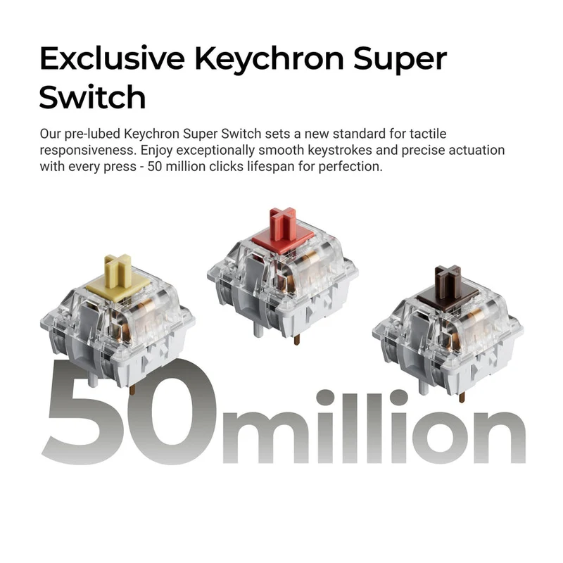 Keychron C2 Pro 8K QMK RGB Hot-Swappable Full Size Wired Custom Mechanical Keyboard (Super Brown Switch) (C2PX-M3)