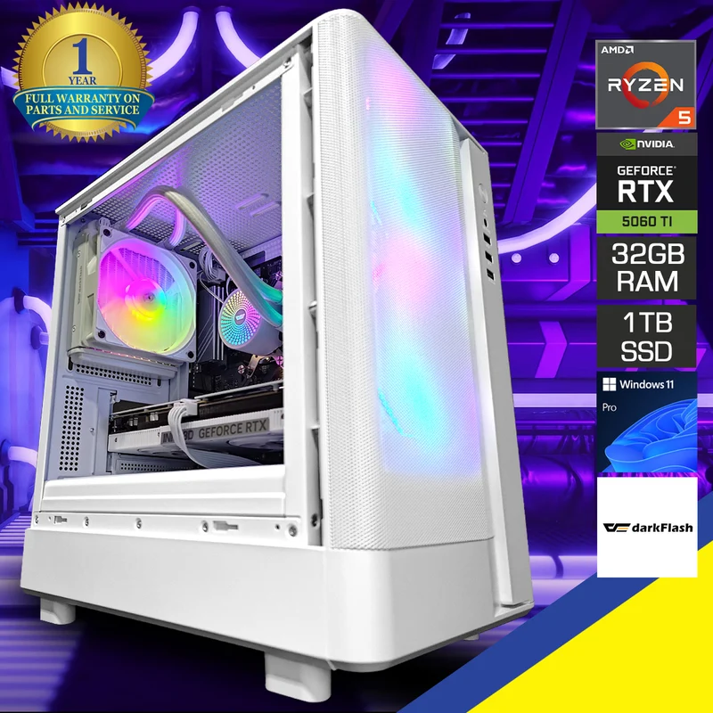 Sigma DB330M White Destkop Gaming PC | AMD Ryzen 5 7500F | 32GB RAM | 1TB SSD | RTX 5060 TI | Windows 11 Pro