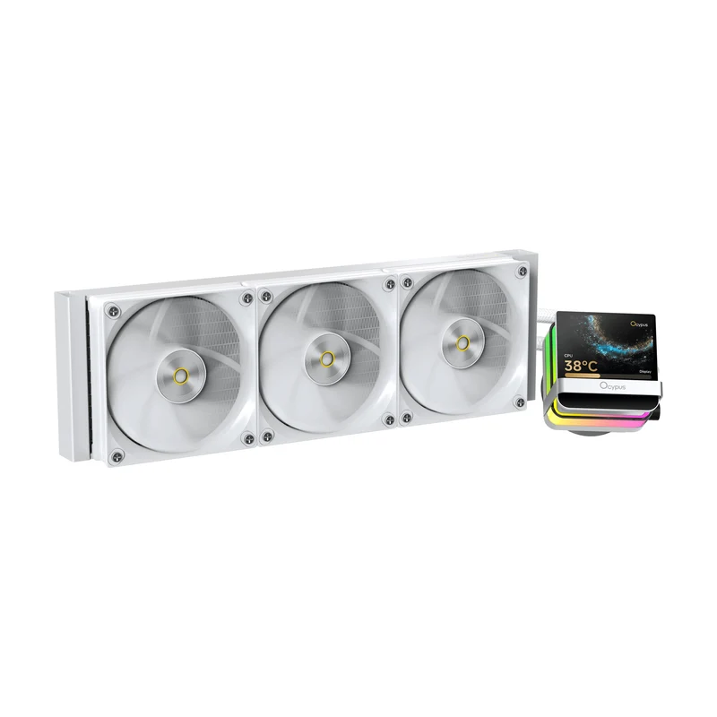 Ocypus Sigma L36 Pro 360mm ARGB AIO Liquid Cooler with 3.5" Square IPS Screen (Black, White)