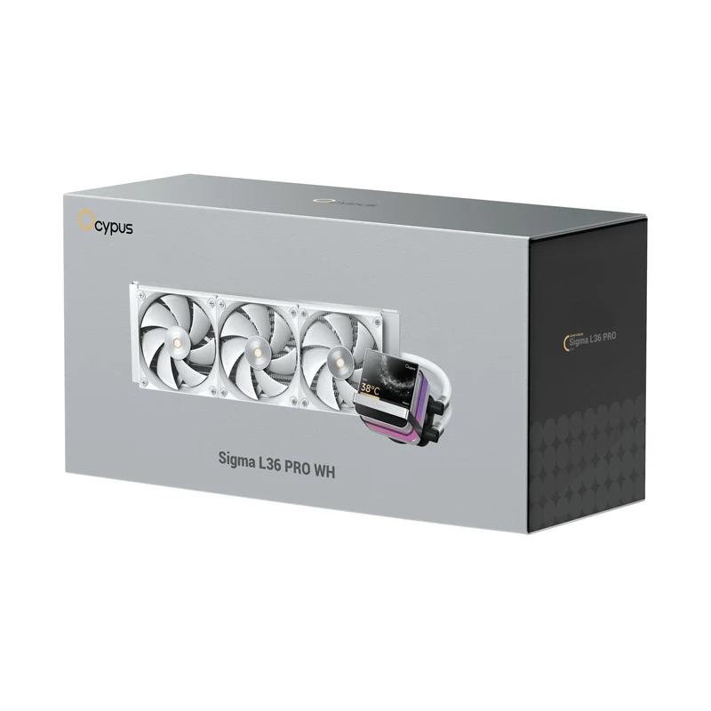 Ocypus Sigma L36 Pro 360mm ARGB AIO Liquid Cooler with 3.5" Square IPS Screen (Black, White)