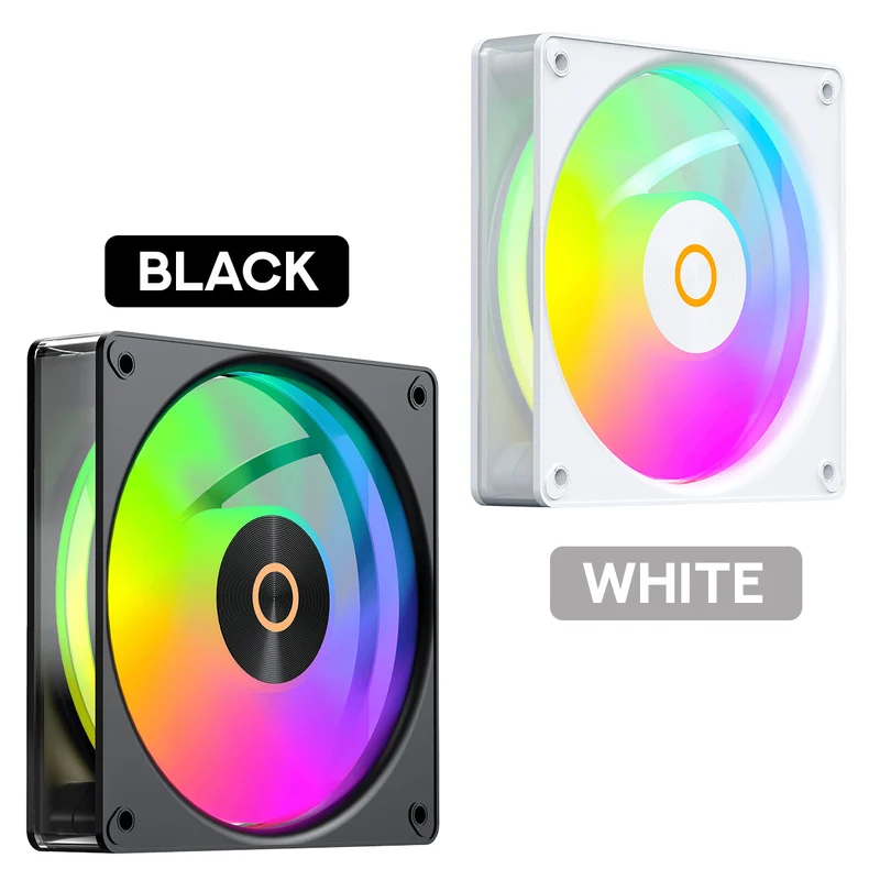 Ocypus Gamma F12 Elite ARGB 120mm PWM Fan with Transparent Frame (Black, White)