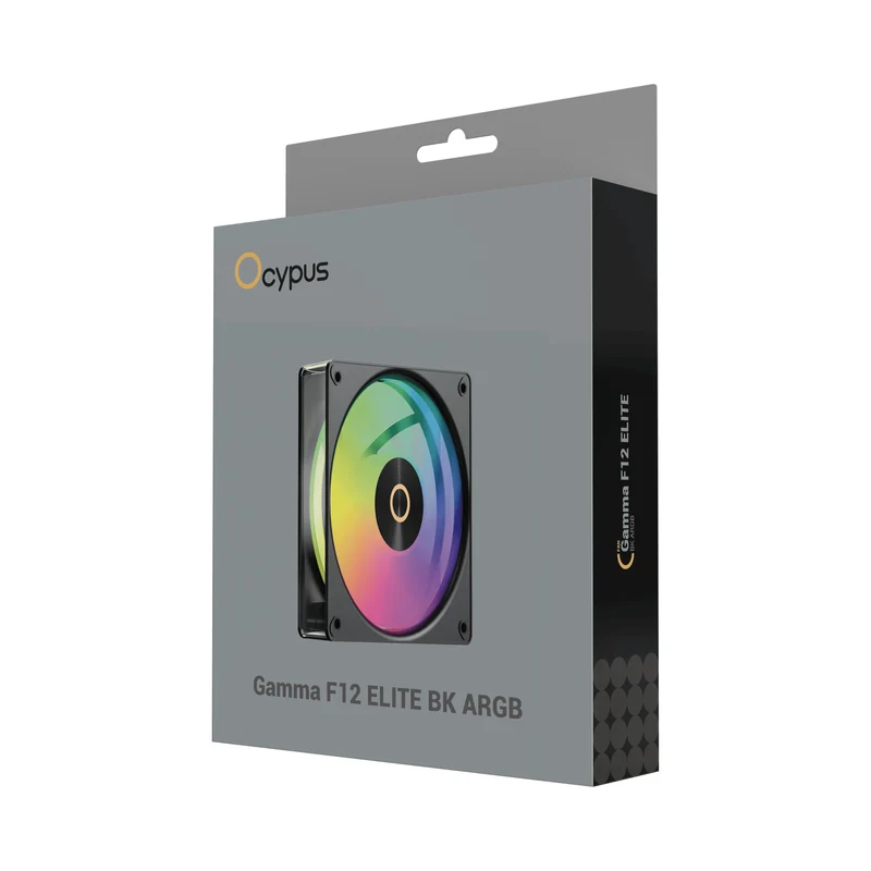 Ocypus Gamma F12 Elite ARGB 120mm PWM Fan with Transparent Frame (Black, White)