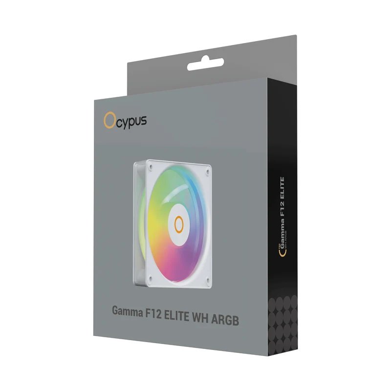 Ocypus Gamma F12 Elite ARGB 120mm PWM Fan with Transparent Frame (Black, White)