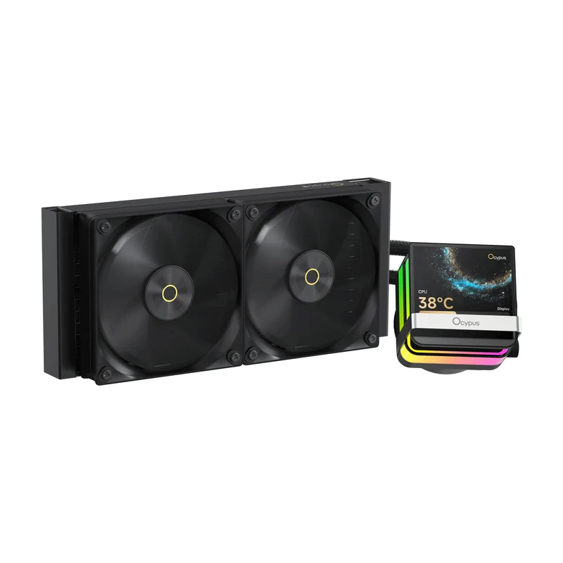 Ocypus Sigma L24 Pro 240mm ARGB AIO Liquid Cooler with 3.5" Square IPS Screen (Black, White)