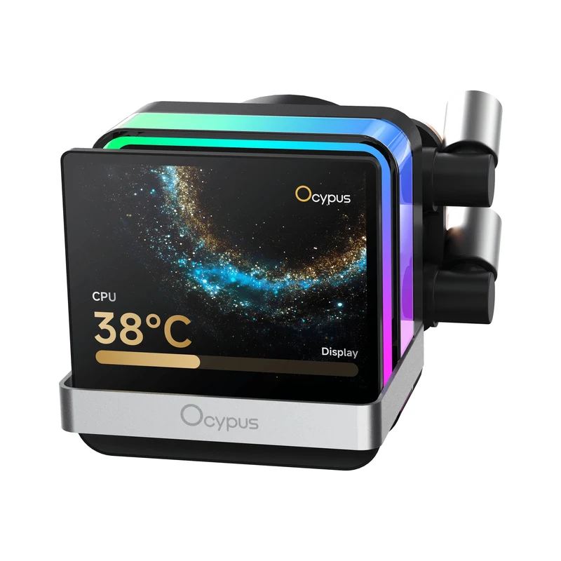 Ocypus Sigma L24 Pro 240mm ARGB AIO Liquid Cooler with 3.5" Square IPS Screen (Black, White)