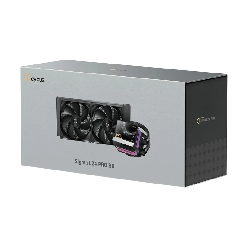 Ocypus Sigma L24 Pro 240mm ARGB AIO Liquid Cooler with 3.5" Square IPS Screen (Black, White)