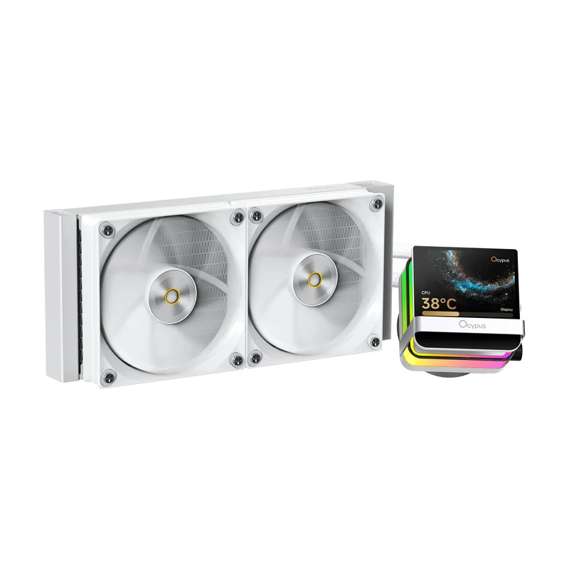 Ocypus Sigma L24 Pro 240mm ARGB AIO Liquid Cooler with 3.5" Square IPS Screen (Black, White)
