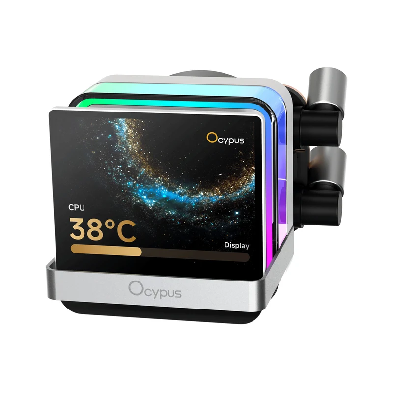 Ocypus Sigma L24 Pro 240mm ARGB AIO Liquid Cooler with 3.5" Square IPS Screen (Black, White)