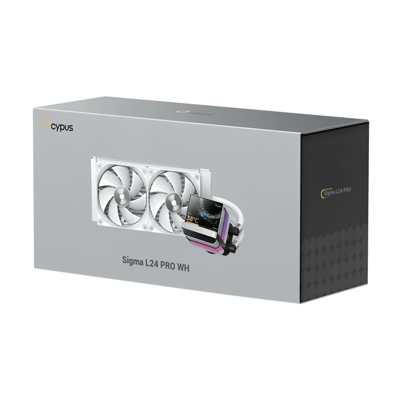 Ocypus Sigma L24 Pro 240mm ARGB AIO Liquid Cooler with 3.5" Square IPS Screen (Black, White)