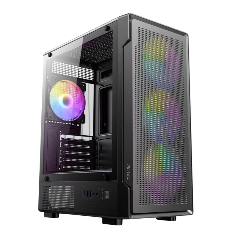 Antec VX300M ARGB Mini-Tower Tempered Glass Side Panel Gaming Case (Black)