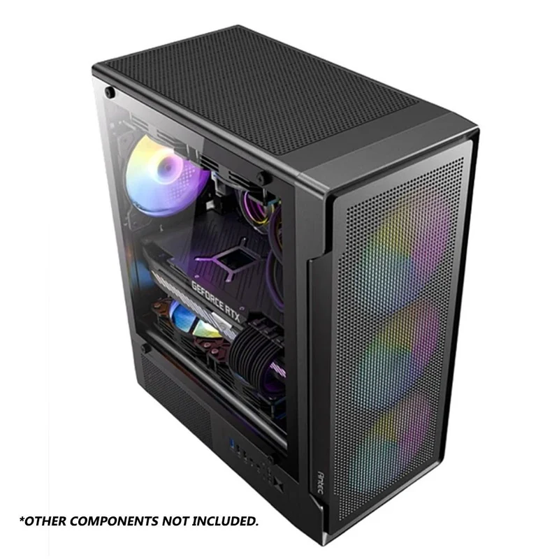 Antec VX300M ARGB Mini-Tower Tempered Glass Side Panel Gaming Case (Black)