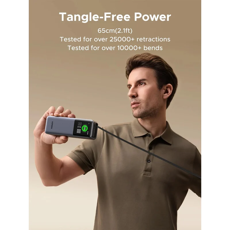 Ugreen Nexode 20000mAh 165W Power Bank with Type-C Retractable Cable (PB726/55987B)