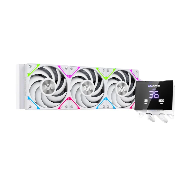 XYZ HydroTemp 360 ARGB Liquid Cooler with Temperature Display (Black, White)
