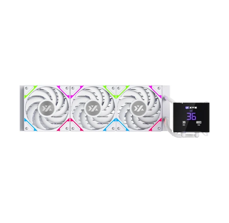 XYZ HydroTemp 360 ARGB Liquid Cooler with Temperature Display (Black, White)