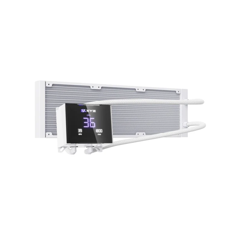 XYZ HydroTemp 360 ARGB Liquid Cooler with Temperature Display (Black, White)