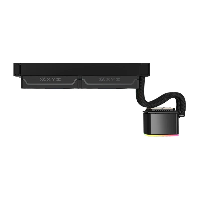 XYZ AquaPulse AIO 240 ARGB Liquid Cooler with Temperature Display (Black, White)