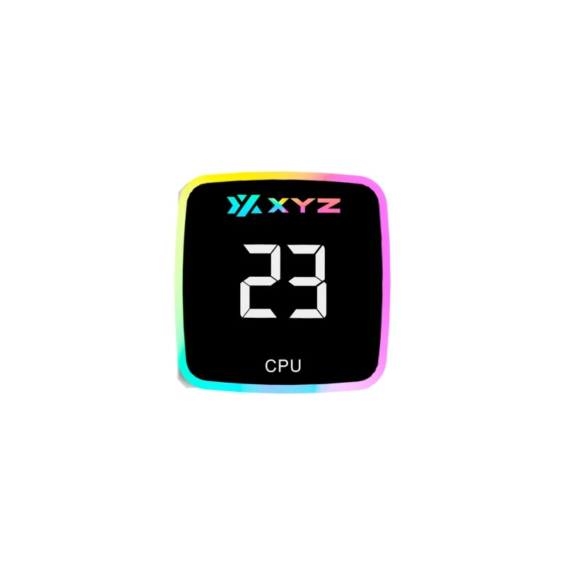 XYZ AquaPulse AIO 240 ARGB Liquid Cooler with Temperature Display (Black, White)