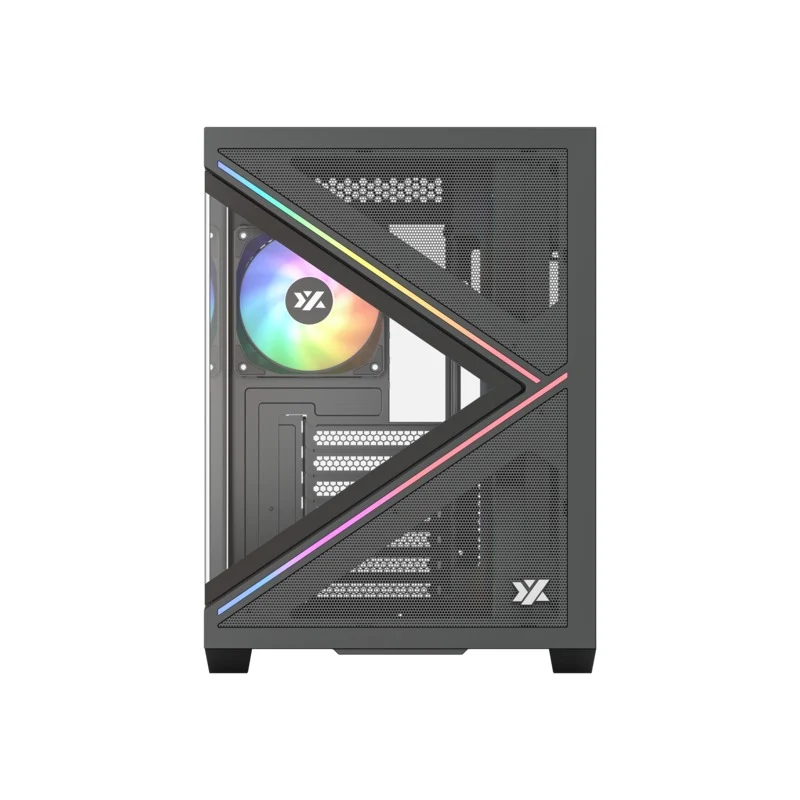 XYZ Qubex ATX PC Case with 4 Pre-Installed 120mm Pulsar ARGB Fans (Black, White)