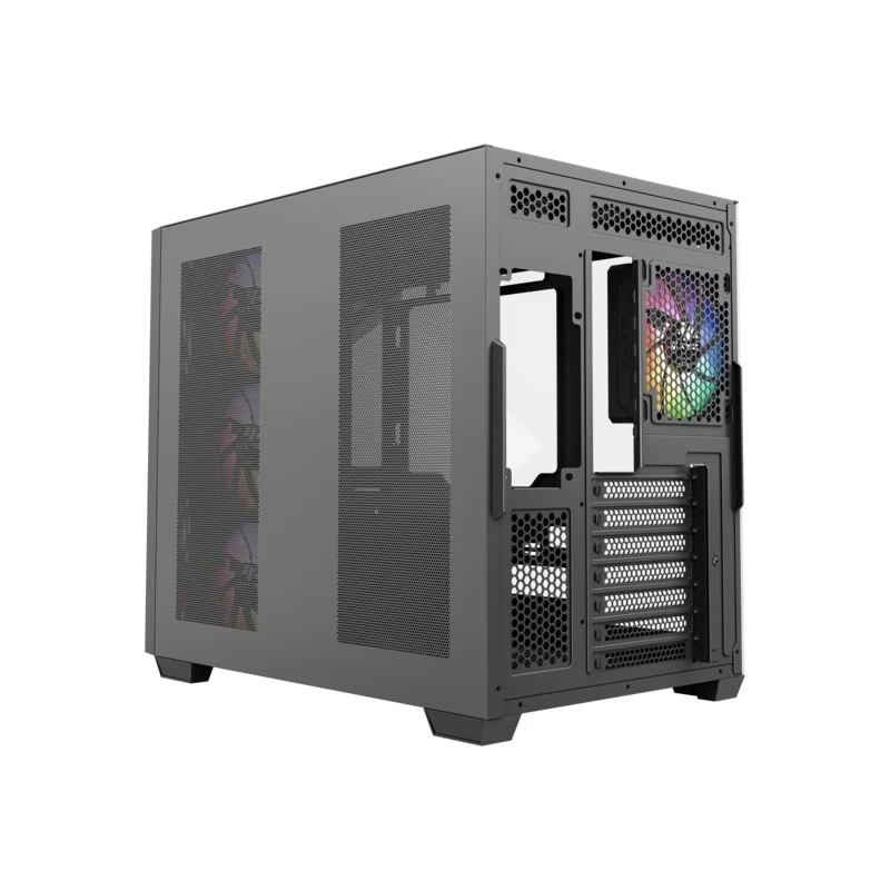 XYZ Qubex ATX PC Case with 4 Pre-Installed 120mm Pulsar ARGB Fans (Black, White)