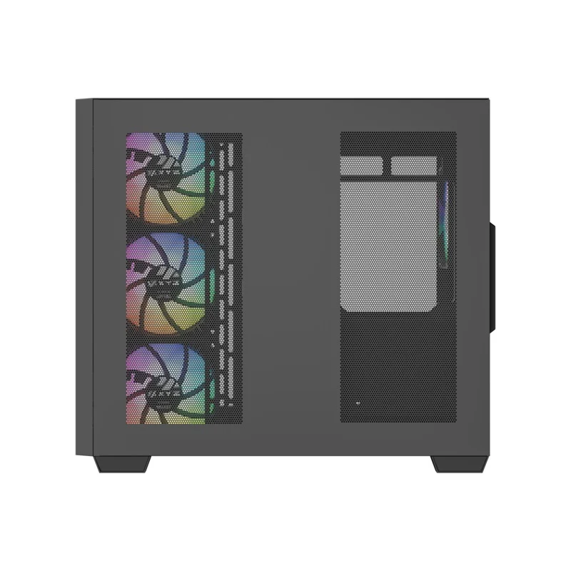 XYZ Qubex ATX PC Case with 4 Pre-Installed 120mm Pulsar ARGB Fans (Black, White)