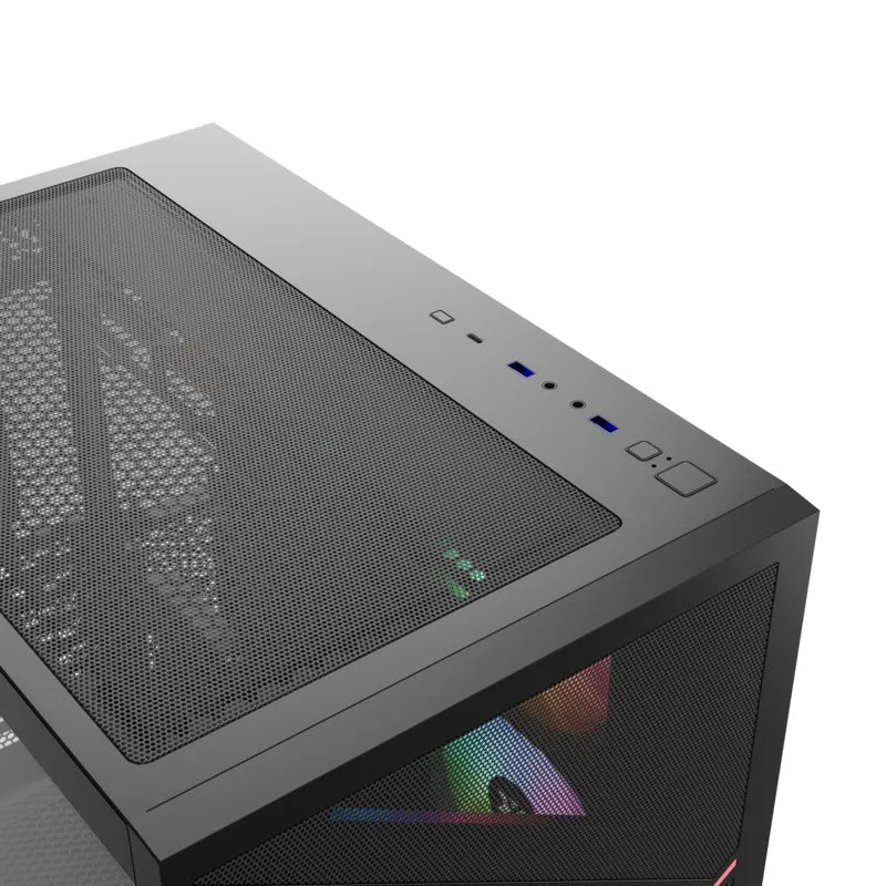 XYZ Qubex ATX PC Case with 4 Pre-Installed 120mm Pulsar ARGB Fans (Black, White)