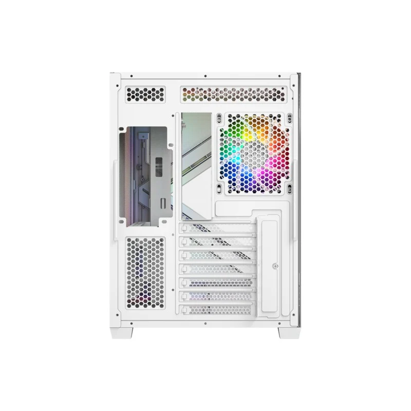 XYZ Qubex ATX PC Case with 4 Pre-Installed 120mm Pulsar ARGB Fans (Black, White)