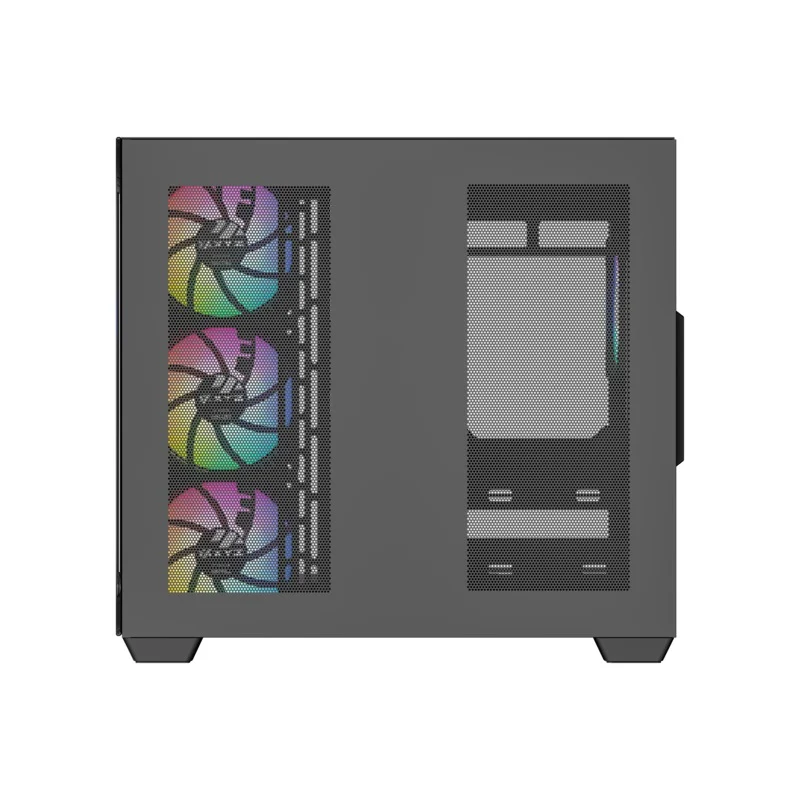 XYZ Tesseract X ATX 2D Glass Panoramic Tempered Glass PC Case with 7 Pre-Installed 120mm Pulsar ARGB PWM Fans (Black, White)