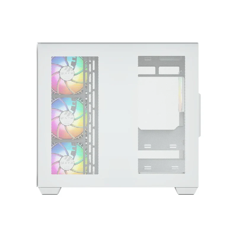 XYZ Tesseract X ATX 2D Glass Panoramic Tempered Glass PC Case with 7 Pre-Installed 120mm Pulsar ARGB PWM Fans (Black, White)