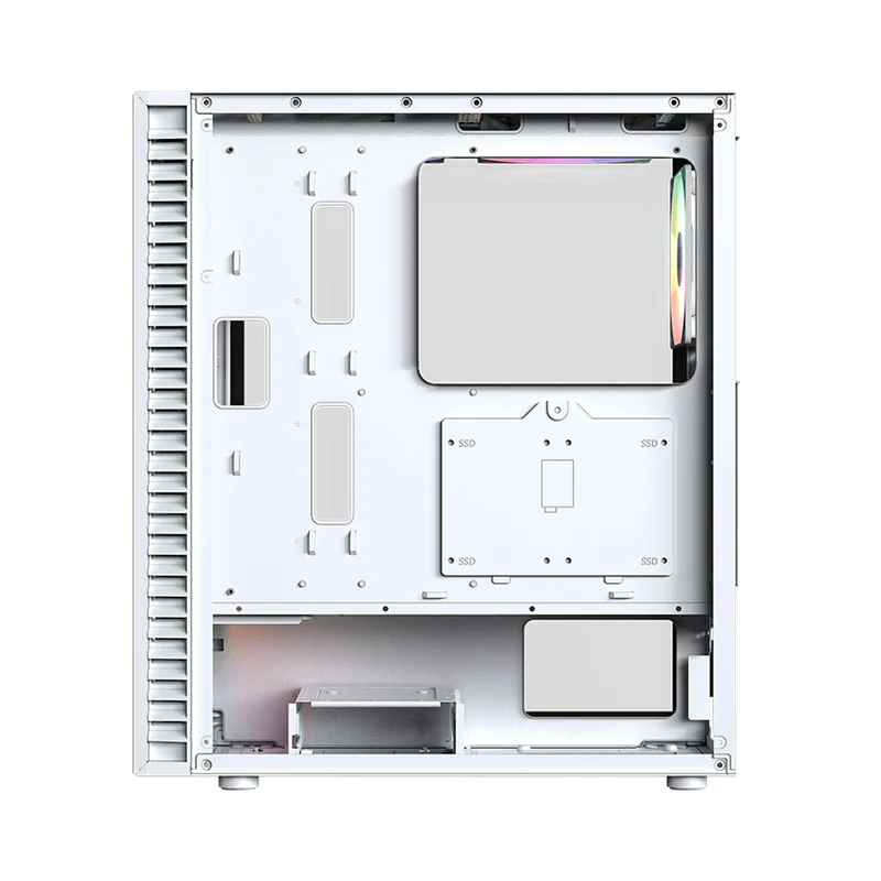 XYZ Airone 100 Mesh ATX PC Case with 6 Pre-Installed 120mm/140mm Airpulse 100 ARGB Fans (White) (X-CS-AIRONE1M-W) (XYZ-SA-805)