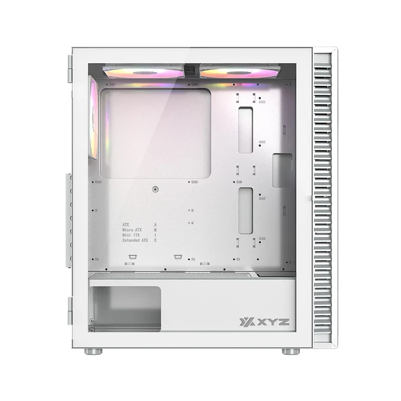 XYZ Airone 100 Mesh ATX PC Case with 6 Pre-Installed 120mm/140mm Airpulse 100 ARGB Fans (White) (X-CS-AIRONE1M-W) (XYZ-SA-805)