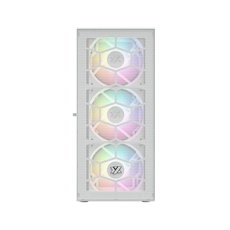 XYZ Airone 100 Mesh ATX PC Case with 6 Pre-Installed 120mm/140mm Airpulse 100 ARGB Fans (White) (X-CS-AIRONE1M-W) (XYZ-SA-805)