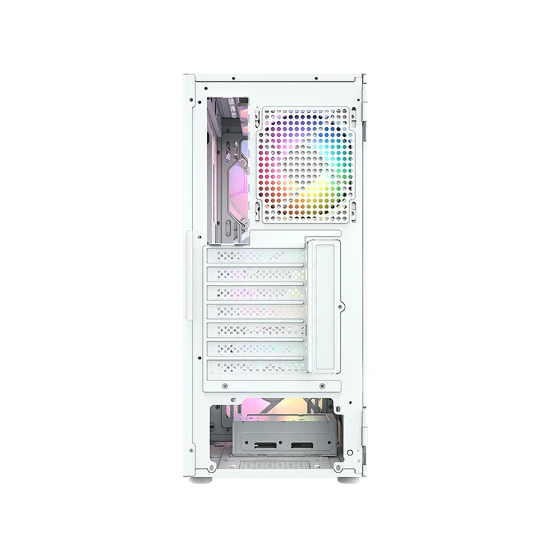 XYZ Airone 100 Mesh ATX PC Case with 6 Pre-Installed 120mm/140mm Airpulse 100 ARGB Fans (White) (X-CS-AIRONE1M-W) (XYZ-SA-805)