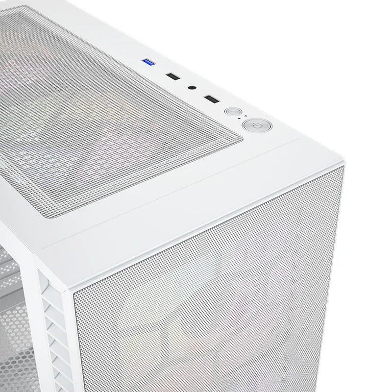 XYZ Airone 100 Mesh ATX PC Case with 6 Pre-Installed 120mm/140mm Airpulse 100 ARGB Fans (White) (X-CS-AIRONE1M-W) (XYZ-SA-805)