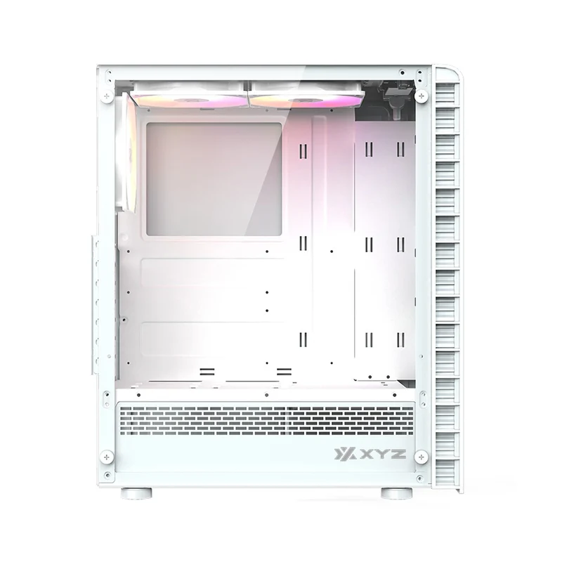 XYZ Airone 300 Glass Edition ATX PC Case with 6 Pre-Installed 120mm Airplus 100 ARGB Fans (White) (X-CS-AIRONE3G-3W) (XYZ-SA-817)