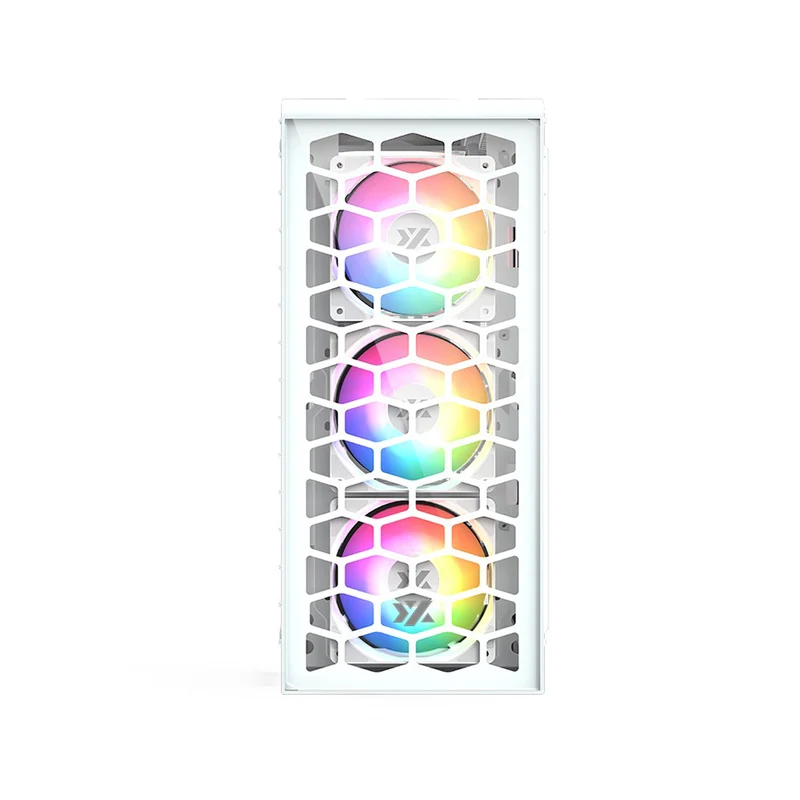 XYZ Airone 300 Glass Edition ATX PC Case with 6 Pre-Installed 120mm Airplus 100 ARGB Fans (White) (X-CS-AIRONE3G-3W) (XYZ-SA-817)