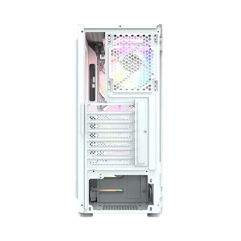 XYZ Airone 300 Glass Edition ATX PC Case with 6 Pre-Installed 120mm Airplus 100 ARGB Fans (White) (X-CS-AIRONE3G-3W) (XYZ-SA-817)
