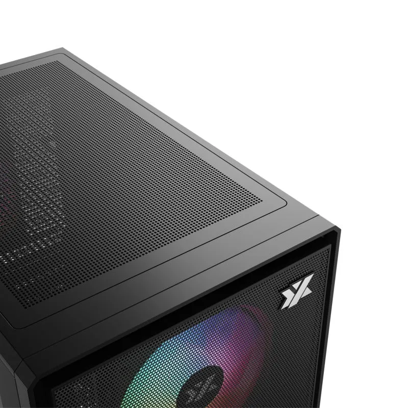 XYZ Atom M-ATX PC Case with 3 Pre-Installed 120mm Pulsar ARGB Fans (Black, White)