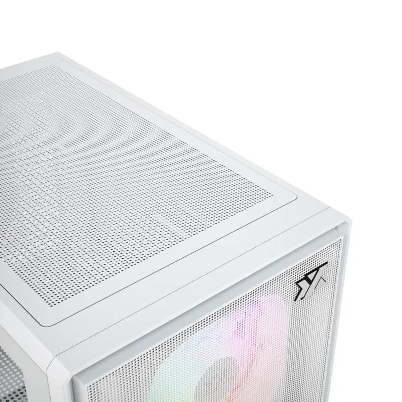 XYZ Atom M-ATX PC Case with 3 Pre-Installed 120mm Pulsar ARGB Fans (Black, White)