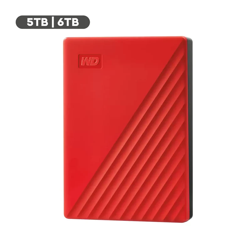 WD My Passport External Hard Drive USB 3.2 Gen 1 (5TB, 6TB) (Red)