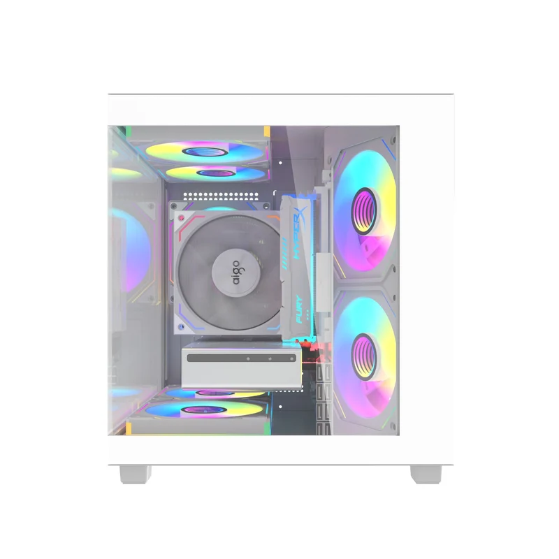 Aigo Apollo A275 Panoramic Glass M-ATX PC Case (Black, White)
