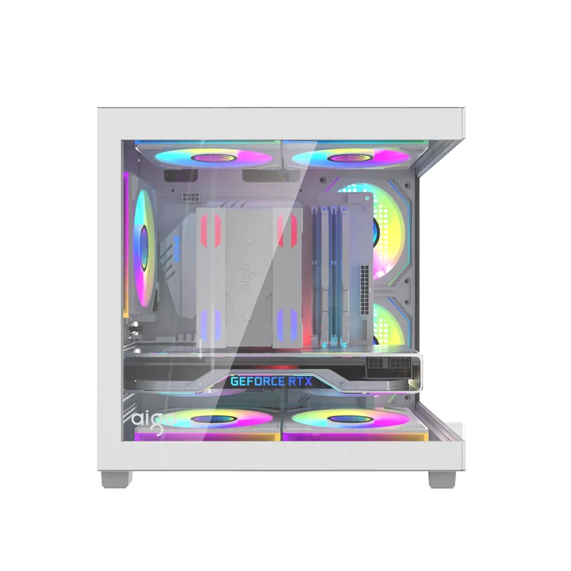 Aigo Apollo A275 Panoramic Glass M-ATX PC Case (Black, White)